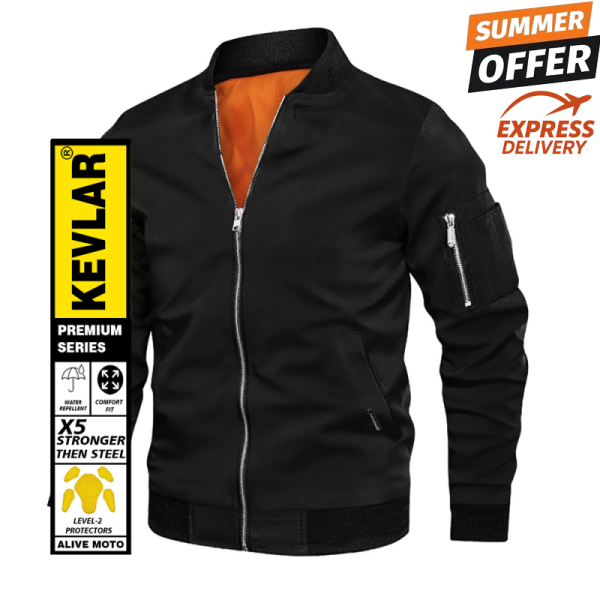 Bomber Black Kevlar textile jacket