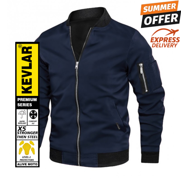 Bomber Blue Kevlar textile jacket