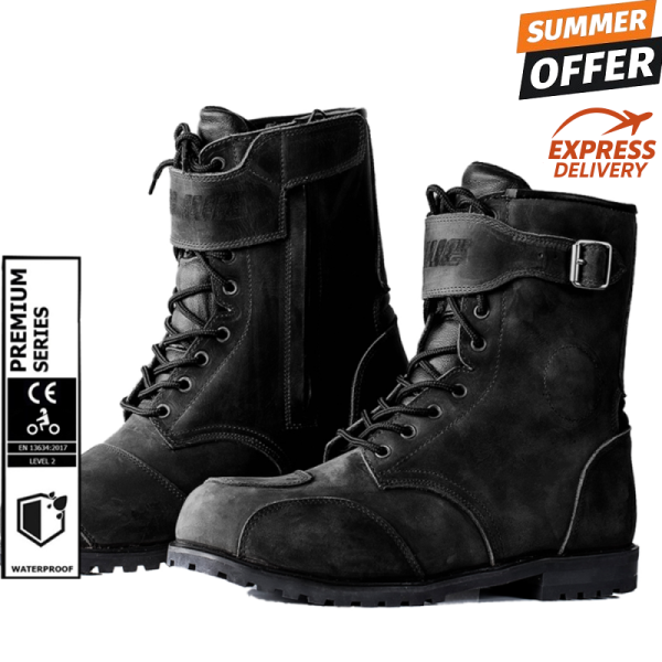Vintage black motorcycle touring boots (CE 13634:2017) Vintage black motorcycle touring boots (CE 13634:2017)