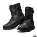 Vintage black distressed heritage motorcycle touring boots