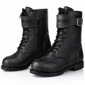 Vintage black distressed heritage motorcycle touring boots