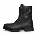 Vintage black distressed heritage motorcycle touring boots