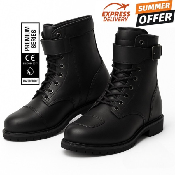 Vintage black distressed heritage motorcycle touring boots Vintage black distressed heritage motorcycle touring boots