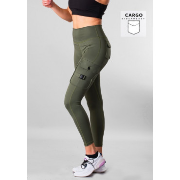 SHAPELAB CARGO ARMY GREEN CASUAL TIGHTS LEGGINGS