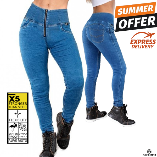 Lady motorcycle Denim Leggings Original blue