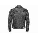 Black Smoke Men's washed Motorcycle Denim Jacket