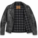 Black Smoke Men's washed Motorcycle Denim Jacket