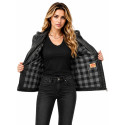 Black Smoke lady washed Motorcycle Denim Jacket