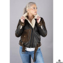 Lady Aviator vintage shearling Leather Jacket