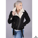 LADY AVIATOR BLACK NUBUCK SHEARLING JACKET