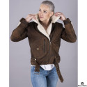 LADY AVIATOR BROWN NUBUCK SHEARLING JACKET