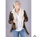 LADY AVIATOR BROWN NUBUCK SHEARLING JACKET