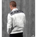 BOMBER WHITE LEATHER JACKET