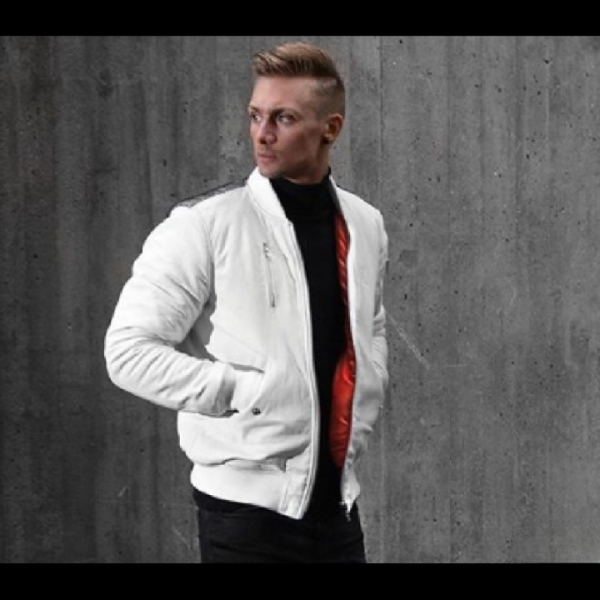 BOMBER WHITE LEATHER JACKET BOMBER WHITE LEATHER JACKET