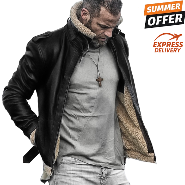 SUPREME AV8 SHEARLING CLASSIC BLACK LEATHER JACKET SUPREME AV8 SHEARLING CLASSIC BLACK LEATHER JACKET