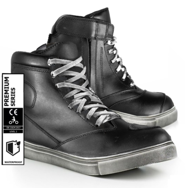 Urban rider black waterproof motorcycle sneakers