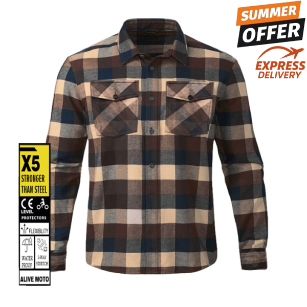 Premium Flannel Bronde MC Kevlar shirt (CE 17092)