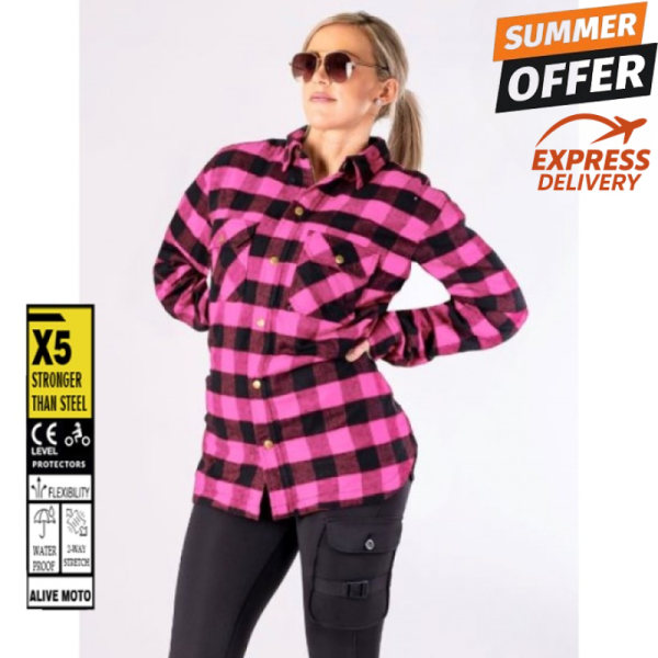 Lady MC Premium  Casual Flannel  Pink shirt (CE 17092)