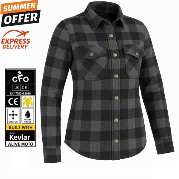 Lady MC Premium Casual flannel Grey shirt (CE 17092)