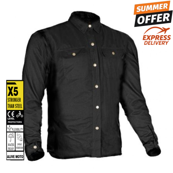Premium Casual Flannel MC full black shirt (CE 17092)