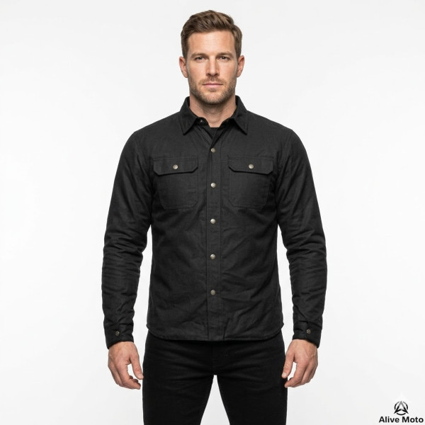Premium Casual Flannel MC full black shirt (CE 17092)