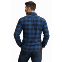 Premium Casual Flannel Moto shirt Blue/Black 
