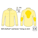 Kid / Junior White CE 17092:2020 Flannel MC Kevlar shirt