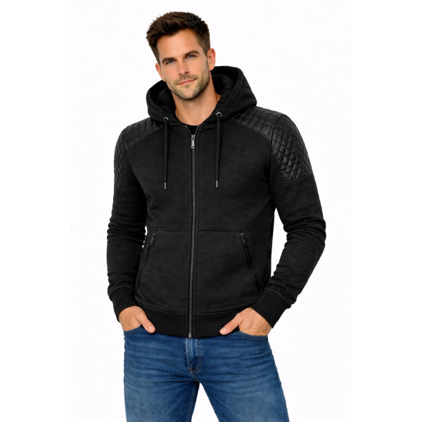 Premium classic black motorcycle hoodie (CE 17092:2020)