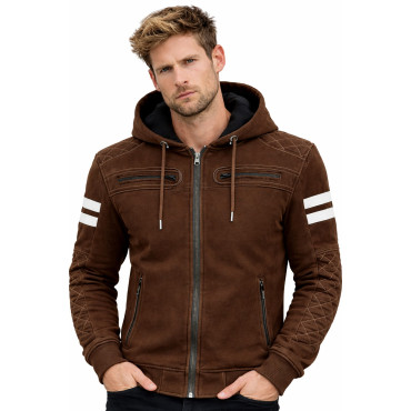 Premium Rival brown CE waterproof MC hoodie