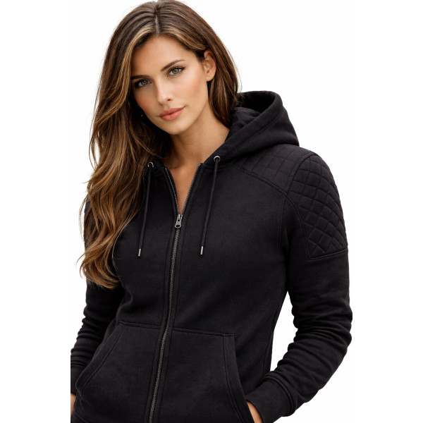 Premium lady Classic Black motorcycle hoodie (CE 17092)