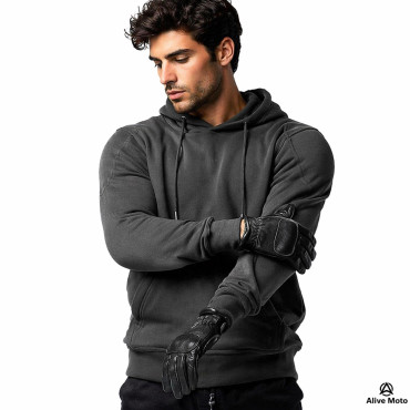 Bandit waterproof motorcycle semi-Kevlar urban dark grey hoodie