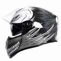 RT-824 MATT BLACK HOLLOW GREY SOLVISIR MC HELMET 