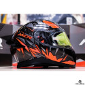 AXOR APEX HUNTER BLACK ORANGE SUN VISOR MC HELMET