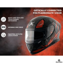 AXOR APEX HUNTER BLACK ORANGE SUN VISOR MC HELMET