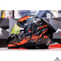 AXOR APEX HUNTER BLACK ORANGE SUN VISOR MC HELMET