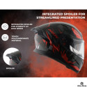 AXOR APEX HUNTER BLACK ORANGE SUN VISOR MC HELMET