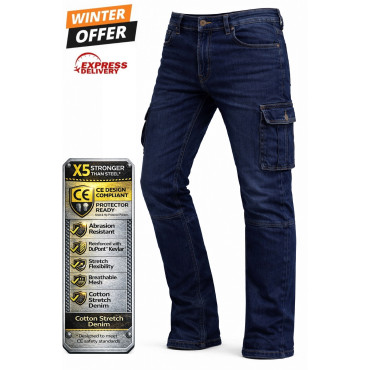 Cargo Dark Blue Cruiser Bobber motorcycle men's jean