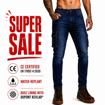 Cargo Dark Blue Cruiser motorcycle jean Cargo Dark Blue Cruiser motorcycle jean