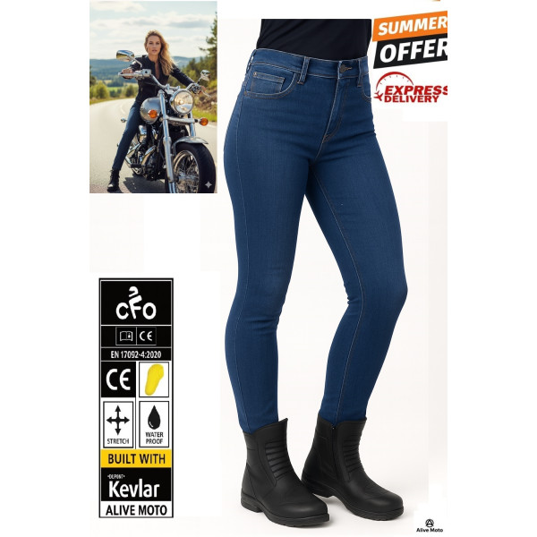 Lady Commander original Blue motorcycle jean waterproof (CE 17092)