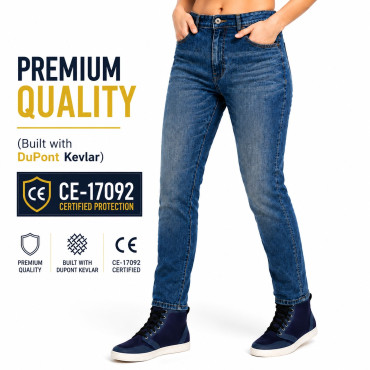 Lady Cruiser Dirty Blue wp  motorcycle denim jeans (CE 17092)