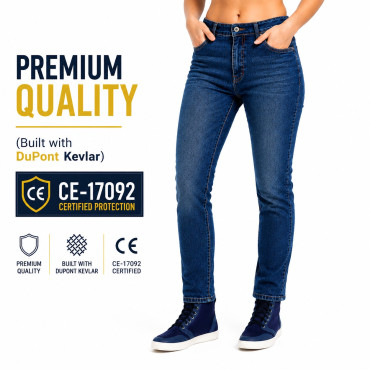 Lady Cruiser Original Blue Motorcycle Riding Jeans | CE EN 17092-4:2020 Class A Lady Cruiser Original Blue Motorcycle Riding Jeans | CE EN 17092-4:2020 Class A