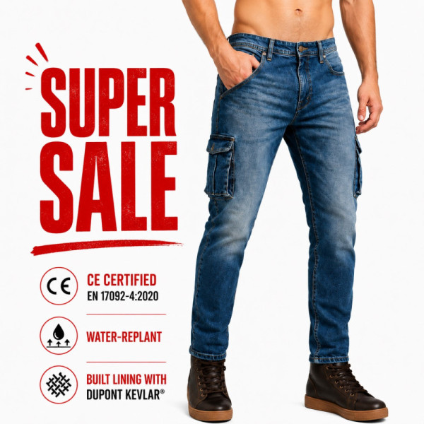 Cargo Cruiser Dirty-Blue motorcycle jean (CE17092)