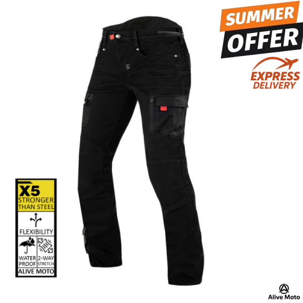 Cruiser Worker Jet black motorcycle Kevlar pants
