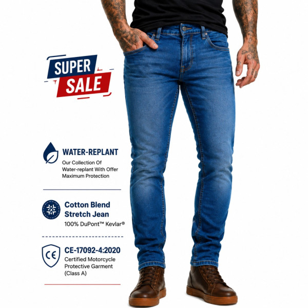 Cruiser Original Blue Motorcycle Riding Jeans (CE EN 17092)