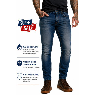 Cruiser Dirty Blue Motorcycle Riding Jeans (CE EN 17092)