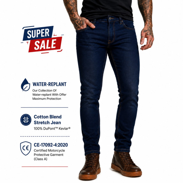 Cruiser Dark Blue Motorcycle Riding Jeans (CE EN 17092)