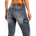 LADY CARGO DIRTY GREY GT-RIDER WATER-REPELLENT CE MOTORCYCLE RIDING JEANS