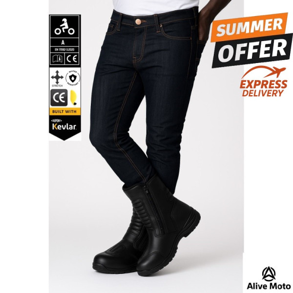 Ironroad Kevlarjeans Darkblue Waterproof CE-A Motorcycle jeans