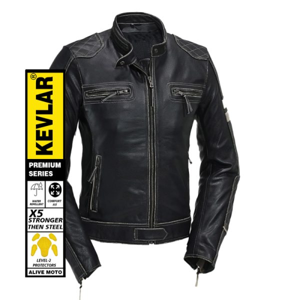 Lady Rivaldale motorcycle leather jacket