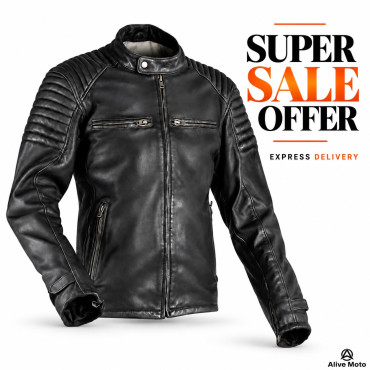 Bandit 92X Black Goat Nappa Premium Motorcycle Leather Jacket | Alive Moto